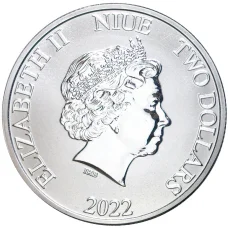 Монета 2 доллара 2022 года Ниуэ - Пираты Карибского моря - Месть королевы Анны (реверс)