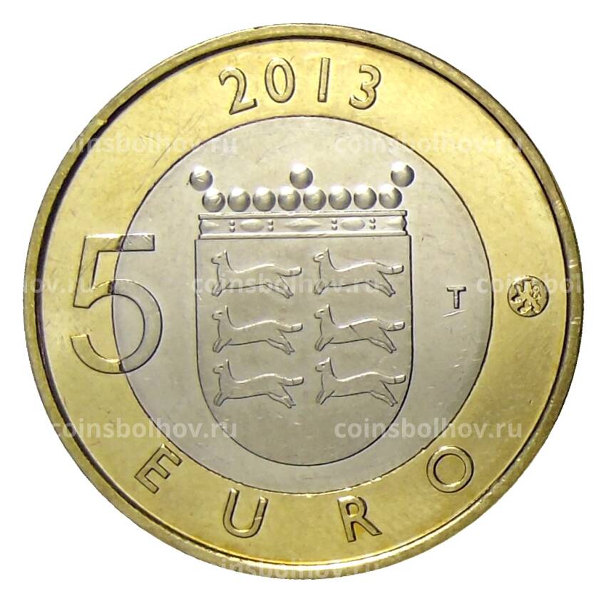 Монета 5 евро 2013 года Финляндия — Исторические регионы Финляндии. Строения — Остроботния (вид 2)
