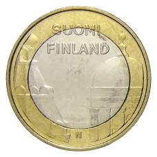 Монета 5 евро 2012 года Финляндия — Исторические регионы Финляндии. Строения — Уусимаа (аверс)