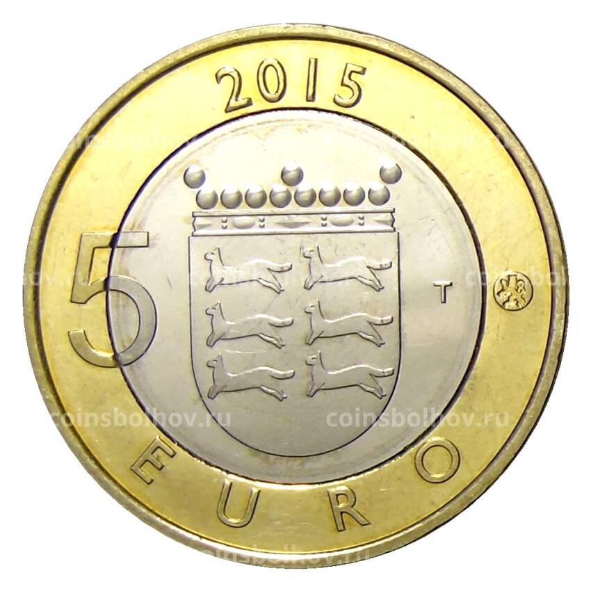 Монета 5 евро 2015 года Финляндия — Исторические регионы Финляндии. Животные — Остроботния (вид 2)