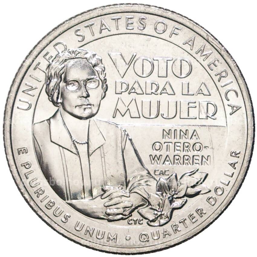 Монета 1/4 доллара (25 центов) 2022 года D США «Американские женщины — Нина Отеро-Уоррен»
