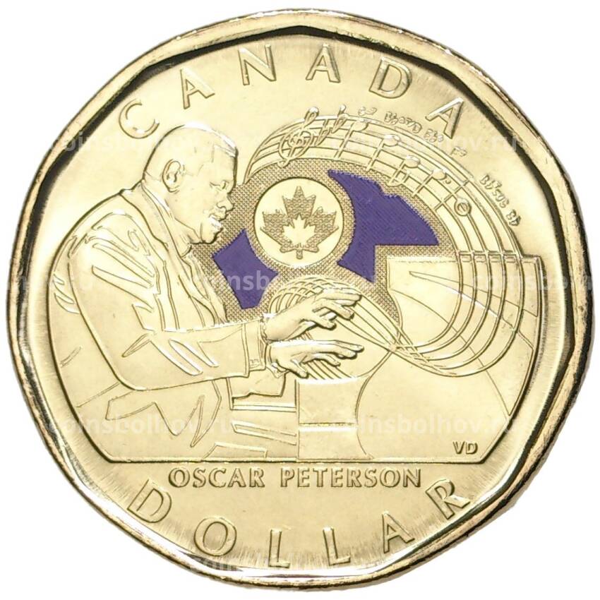 Монета 1 доллар 2022 года Канада «Оскар Питерсон» (Цветное покрытие)