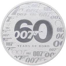Монета 1 доллар 2022 года Тувалу «Джеймс Бонд — Агент 007 (60-летие выхода первого фильма)» (аверс)