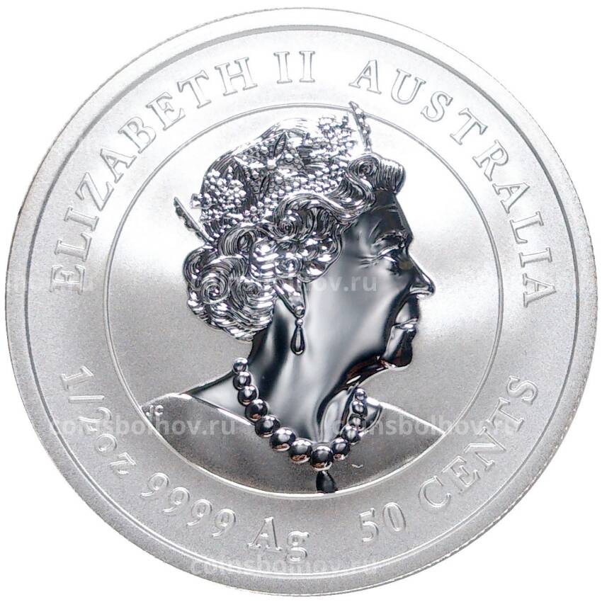 Монета 50 центов 2022 года Австралия «Лунный календарь — Год тигра» (Цветное покрытие) (вид 2)