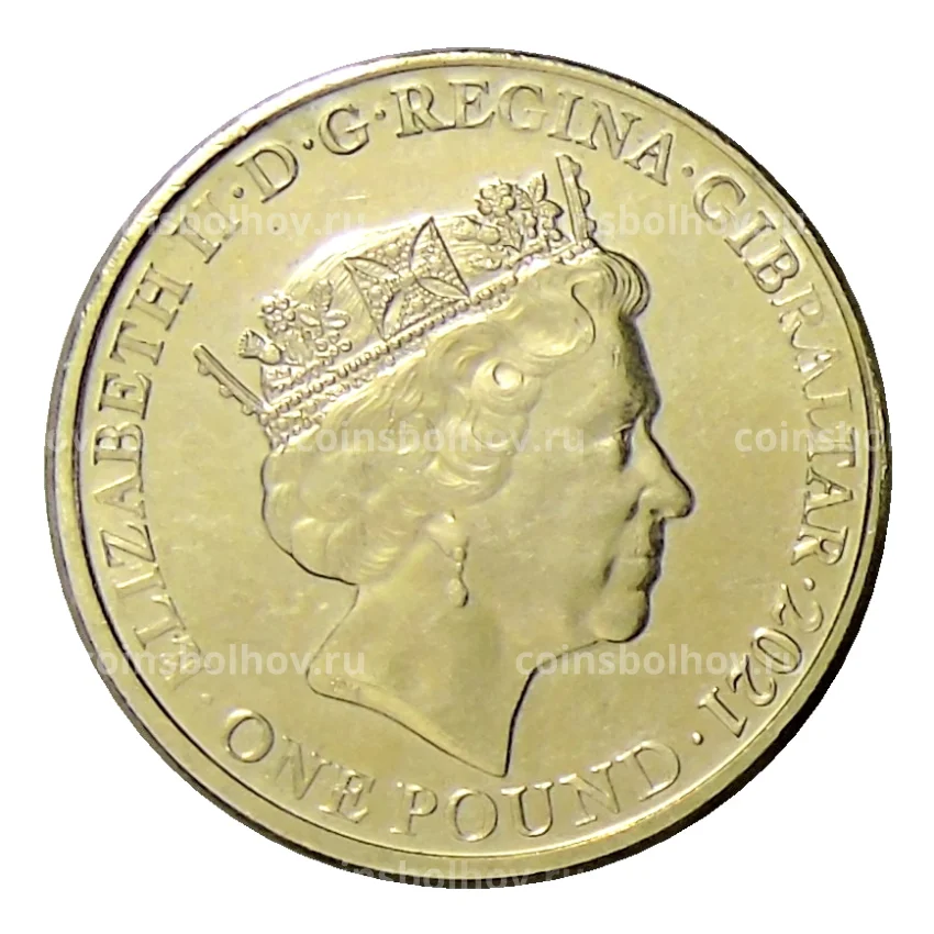 Монета 1 фунт 2021 года Гибралтар —  95 лет со дня рождения Королевы Елизаветы II (вид 2)