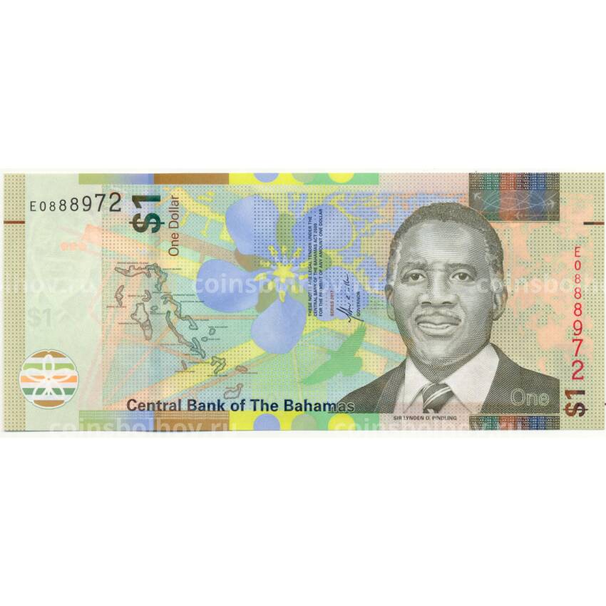 Банкнота 1 доллар 2017 года Багамские Острова