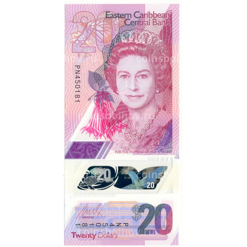 Банкнота 20 долларов 2019 года Восточные карибы