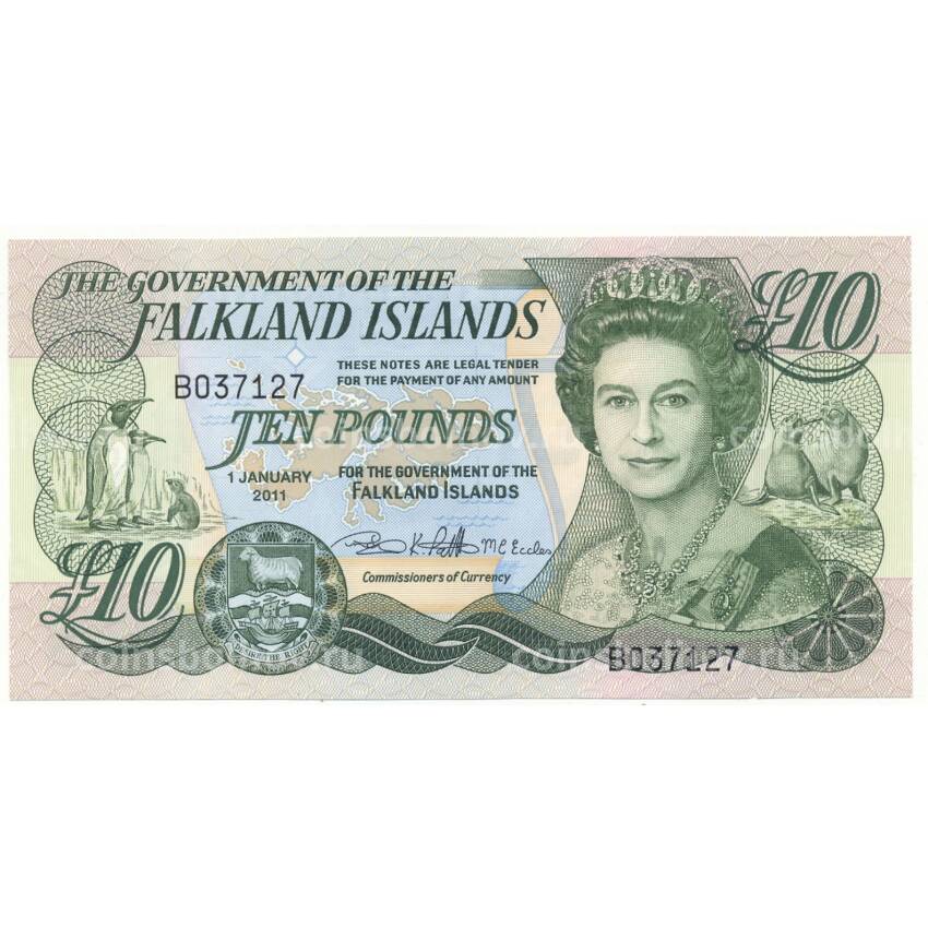 Банкнота 10 фунтов 2011 года Фолклендские Острова