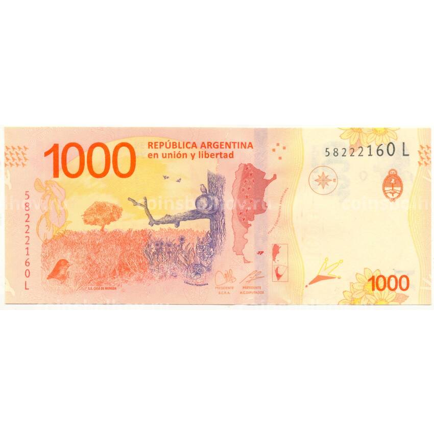Банкнота 1000 песо 2019 года Аргентина (вид 2)