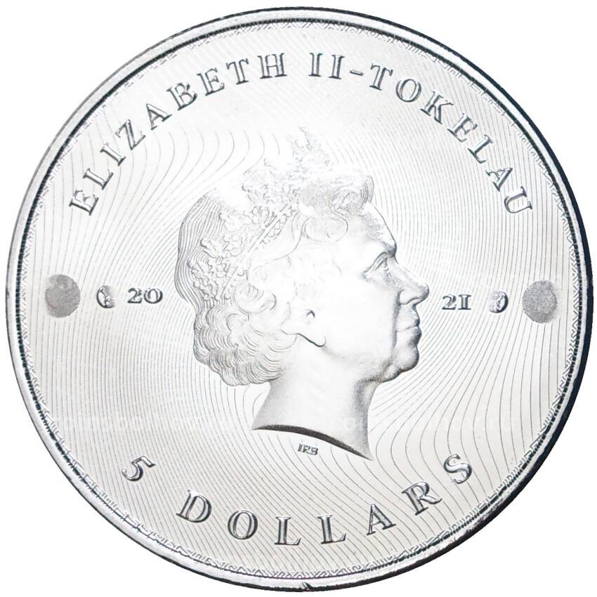Монета 5 долларов 2021 года Токелау — Эквилибриум (вид 2)