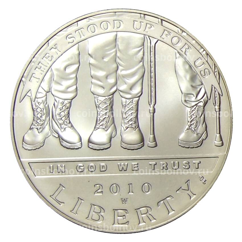 Монета 1 доллар 2010 года W СШA — Инвалиды войны