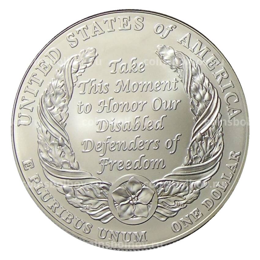 Монета 1 доллар 2010 года W СШA — Инвалиды войны (вид 2)