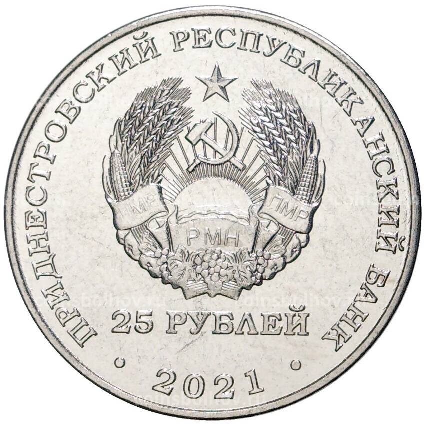 Монета 25 рублей 2021 года Приднестровье —  20 лет счетной палате ПМР (вид 2)
