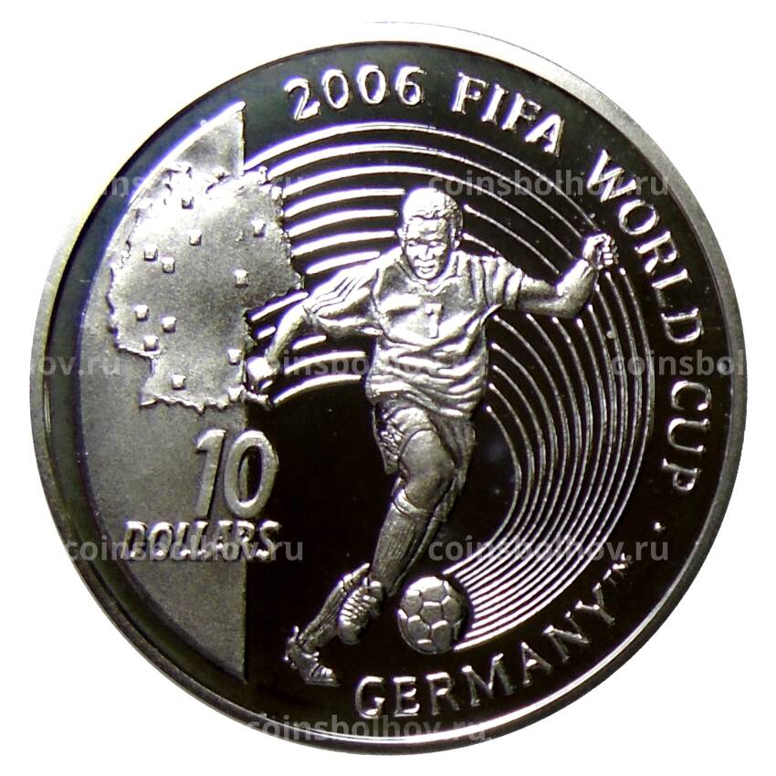 Монета 10 долларов 2004 года Сьерра-Леоне —  Чемпионат мира по футболу 2006, Германия