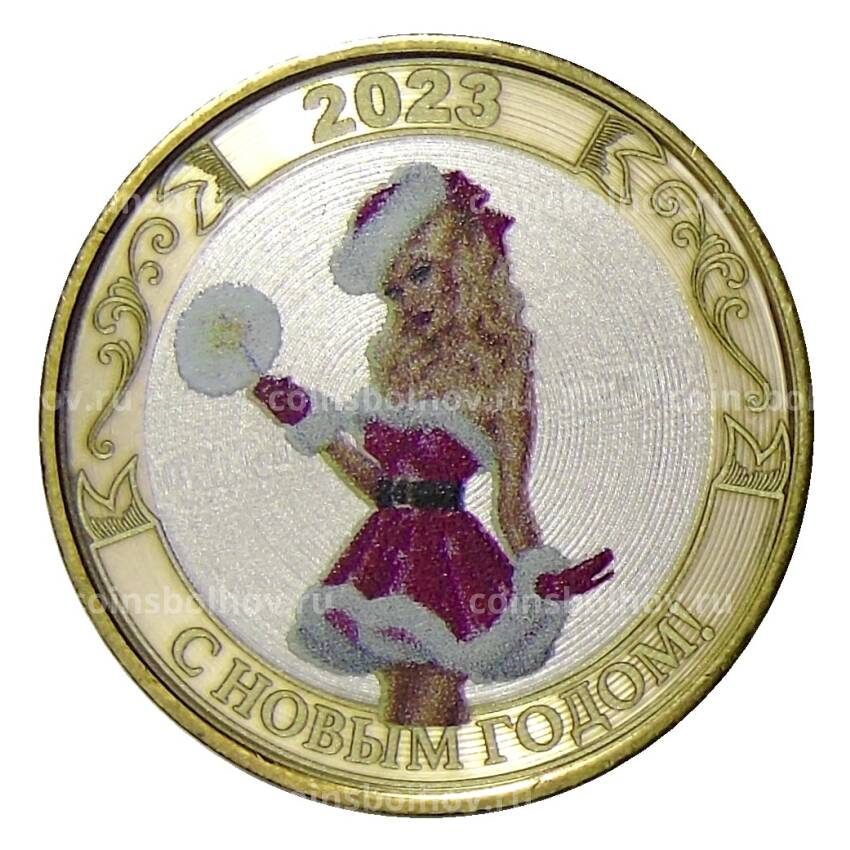 Монета 10 рублей 2014 года СПМД «С Новым 2023 годом!» (Снегурочка)