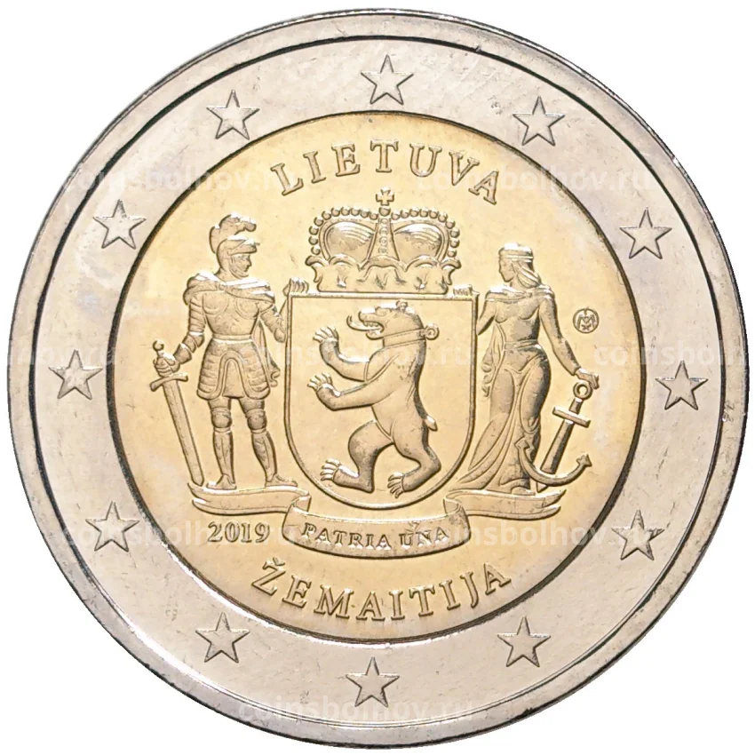 Монета 2 евро 2019 года Литва —  Литовские этнографические регионы — Жемайтия
