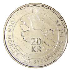 Монета 20 крон 2018 года Норвегия — 150 лет норвежской треккинговой ассоциации (аверс)