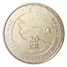 Монета 20 крон 2018 года Норвегия — 150 лет норвежской треккинговой ассоциации (аверс)