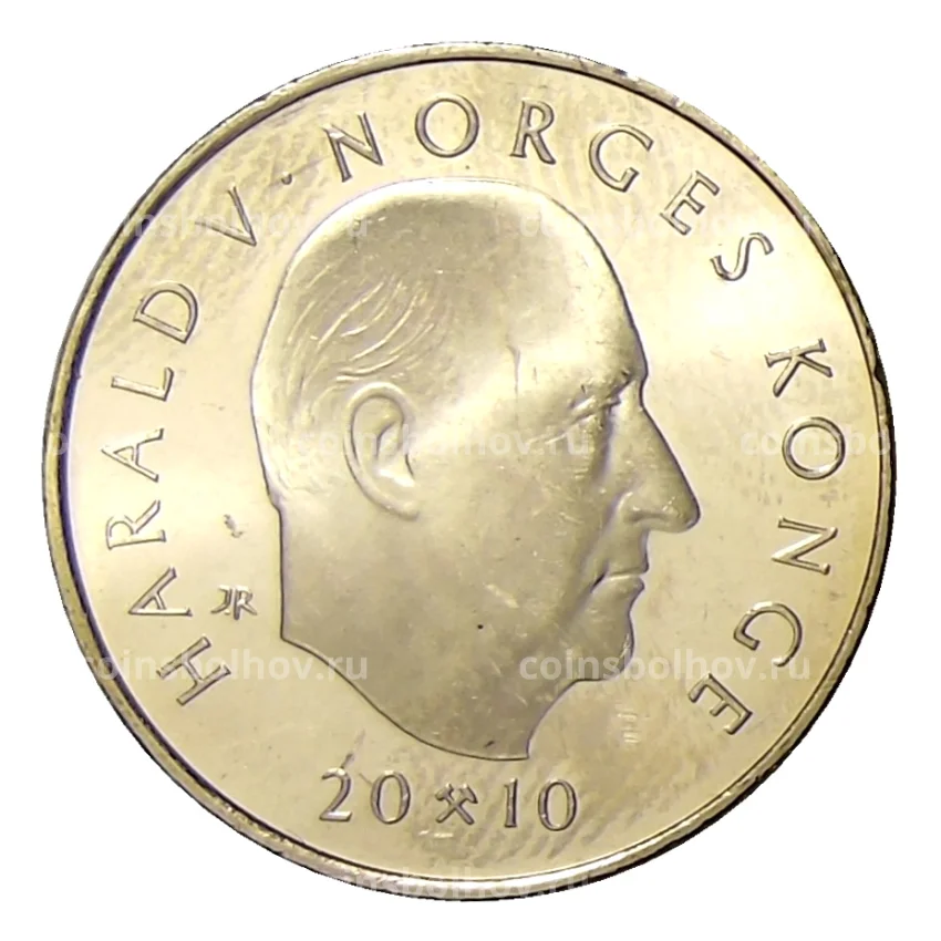 Монета 10 крон 2010 года Норвегия — 200 лет со дня рождения Оле Булла (вид 2)