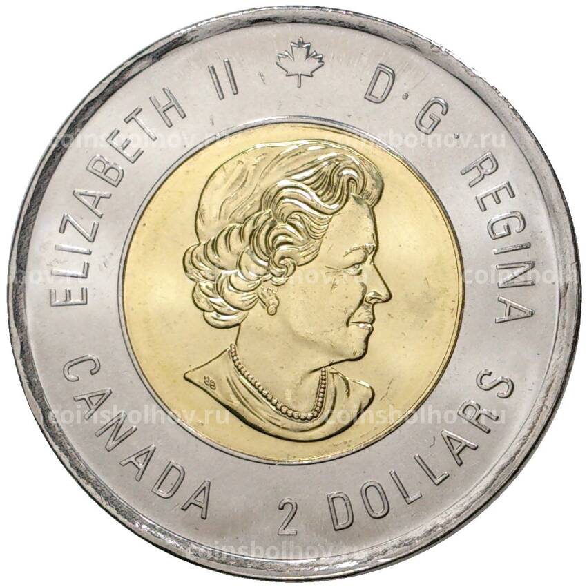 Монета 2 доллара 2019 года Канада —  75 лет высадке союзников в Нормандии (вид 2)