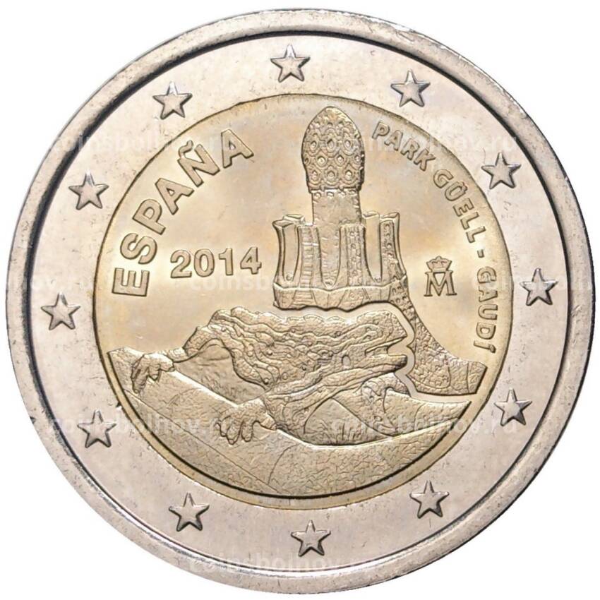 Монета 2 евро 2014 года Испания —  ЮНЕСКО — Парк Гуэля
