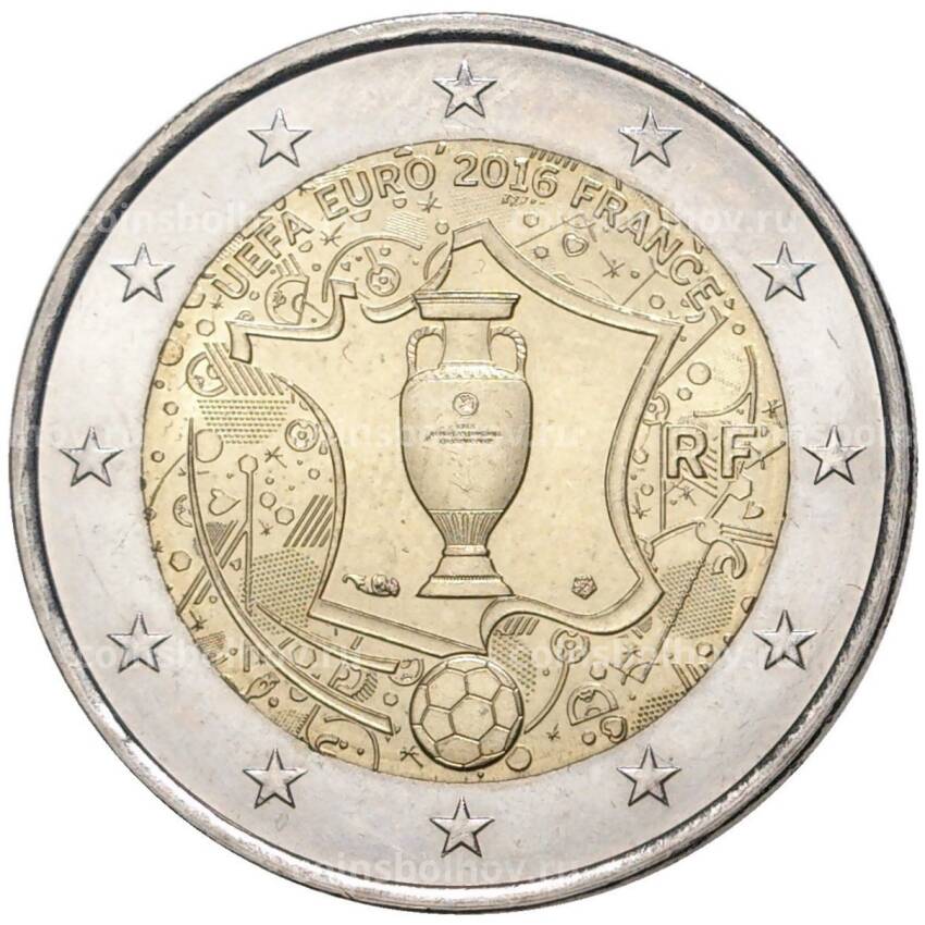 Монета 2 евро 2016 года Франция —  Чемпионат Европы по футболу 2016