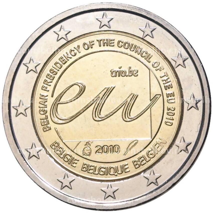Монета 2 евро 2010 года Бельгия —  Председательство Бельгии в Европейском Союзе
