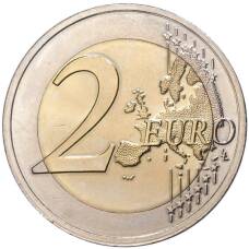 Монета 2 евро 2015 года Латвия —  Вымирающие виды — Чёрный аист (реверс)