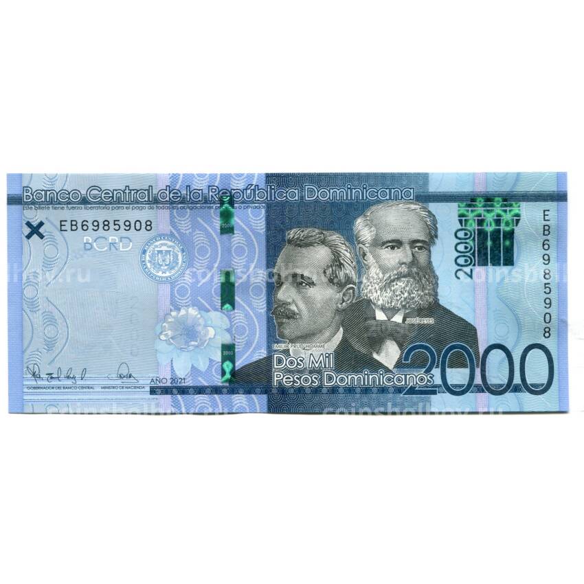 Банкнота 2000 песо 2021 года Доминиканская республика