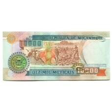 Банкнота 10000 метикал 1991 года Мозамбик (вид 2)