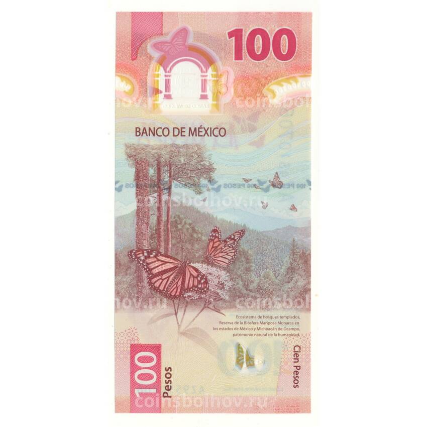 Банкнота 100 песо 2021 года Мексика (вид 2)