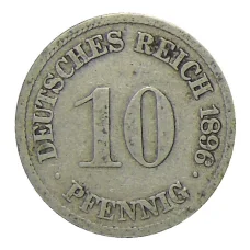 Монета 10 пфеннигов 1896 года F Германия (аверс)