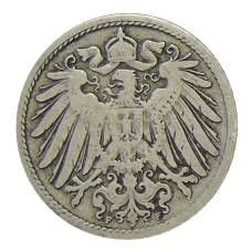 Монета 10 пфеннигов 1896 года F Германия (реверс)