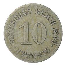 Монета 10 пфеннигов 1899 года E Германия (аверс)