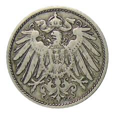 Монета 10 пфеннигов 1900 года G Германия (реверс)