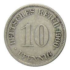 Монета 10 пфеннигов 1900 года G Германия (аверс)