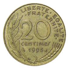 Монета 20 сантимов 1995 года Франция (аверс)