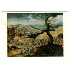 Открытка живопись Херри Мет Де Блес «Шествие на голгофу»