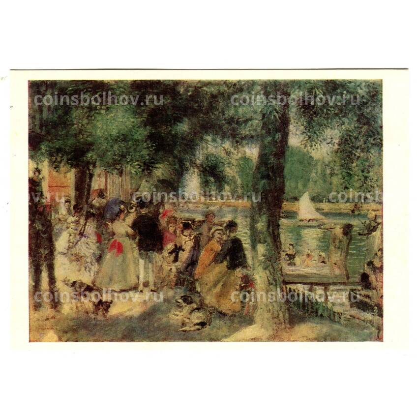 Открытка живопись Огюст Ренуар «Купание на Сене»