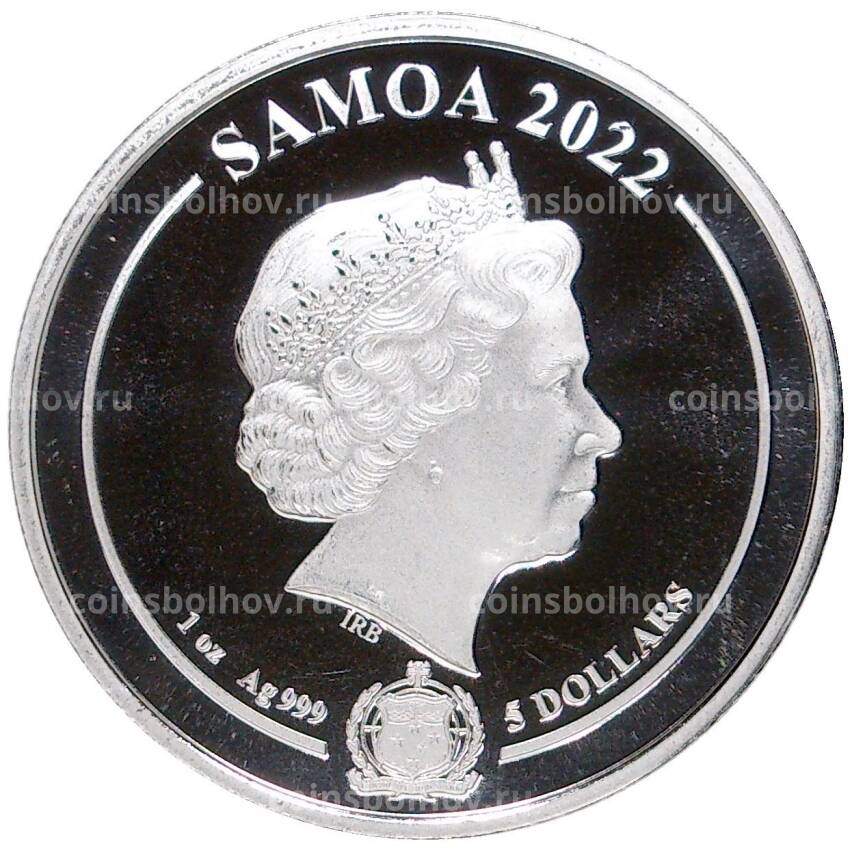 Монета 5 долларов 2022 года Самоа —   Looney Tunes — Bugs Bunny (вид 2)