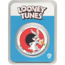 Монета 5 долларов 2022 года Самоа —  Looney Tunes — Bugs Bunny (Цветное покрытие) в блистере (аверс)