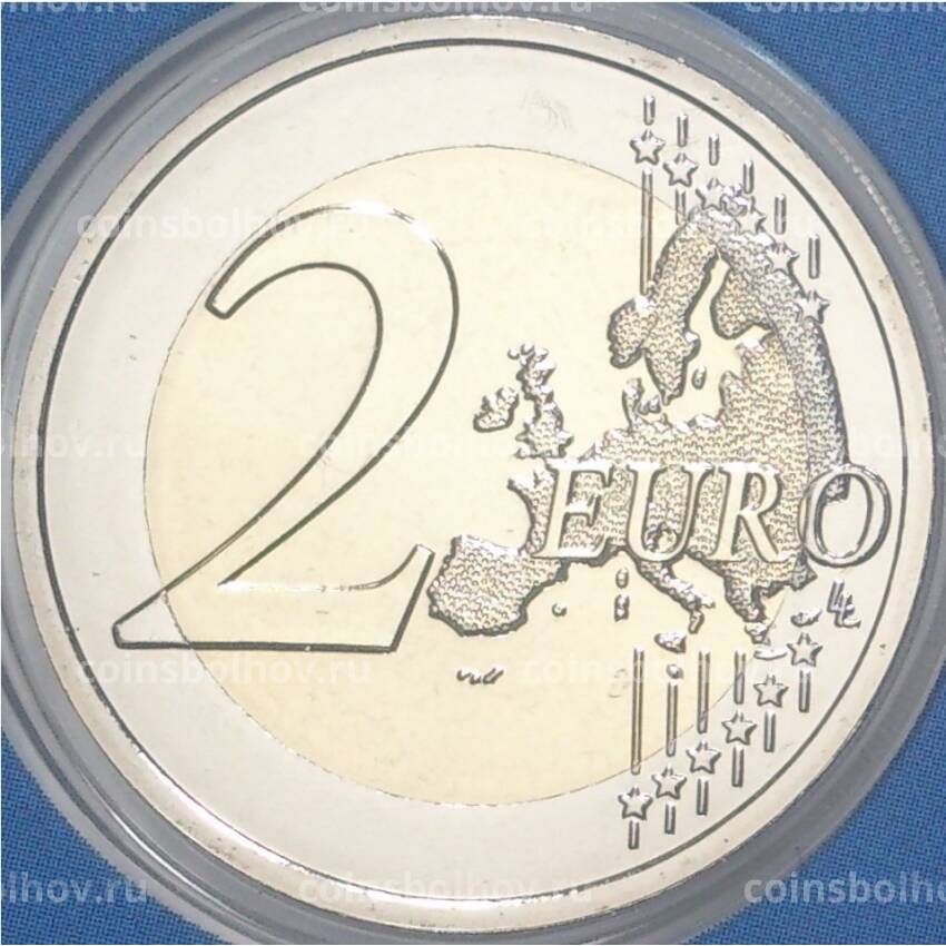 Монета 2 евро 2022 года Франция «XXXIII летние Олимпийские игры 2024 в Париже» (Синий блистер) (вид 4)
