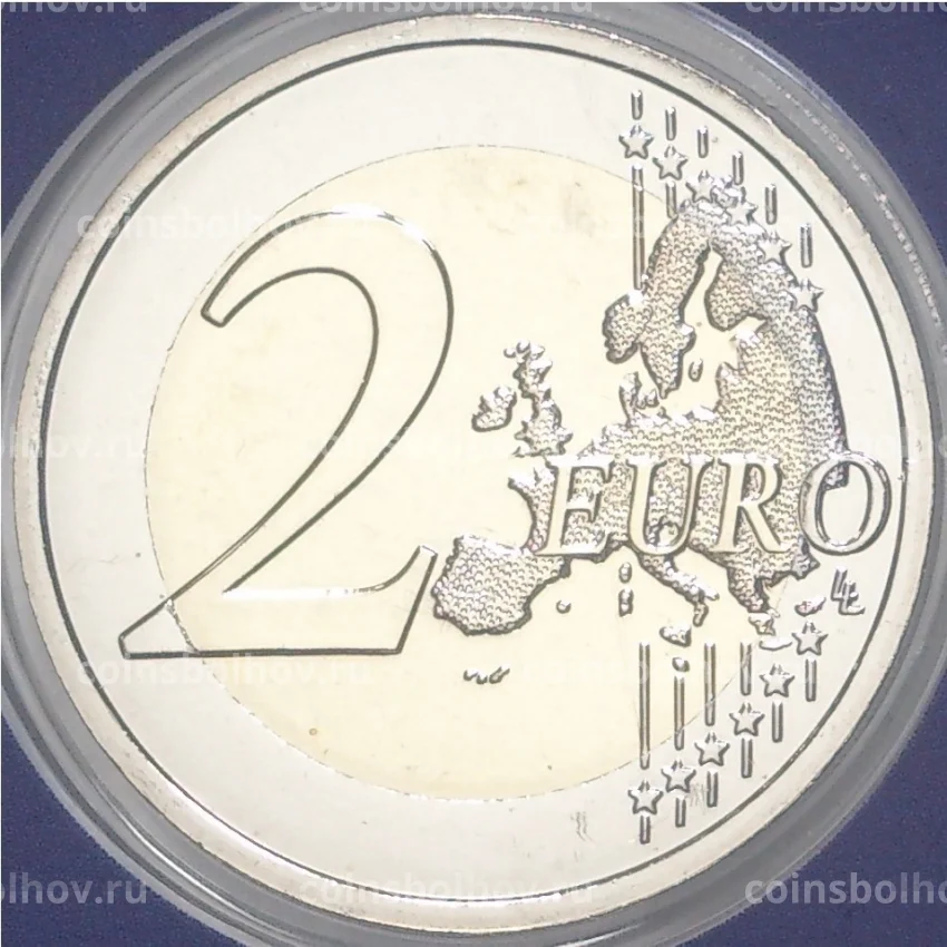 Монета 2 евро 2022 года Франция «XXXIII летние Олимпийские игры 2024 в Париже» (Фиолетовый блистер) (вид 4)