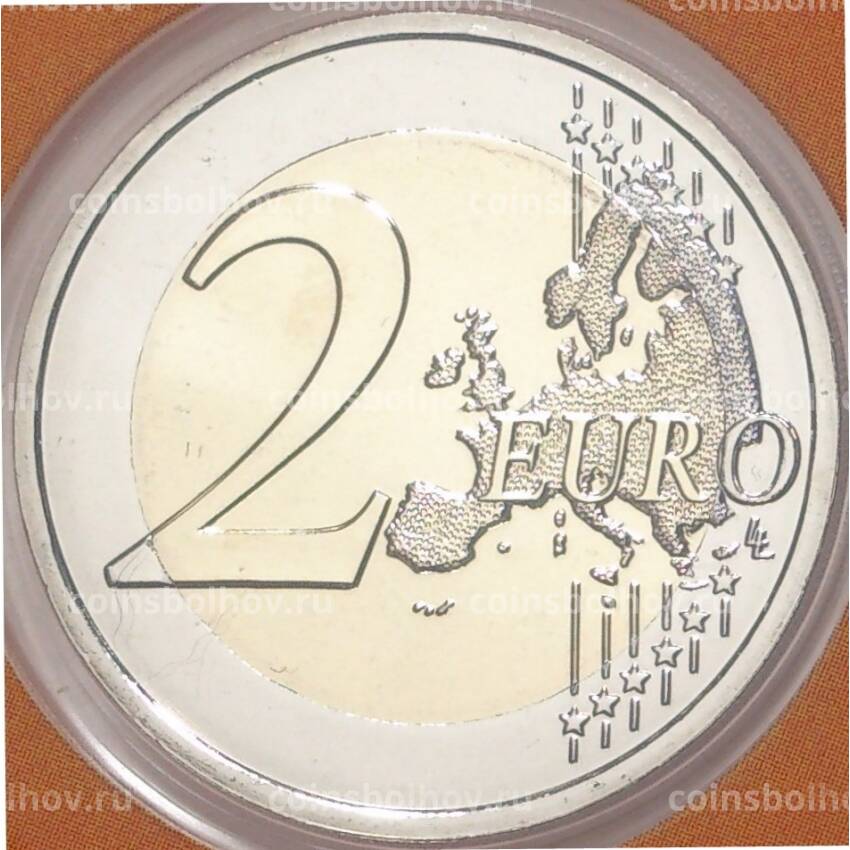 Монета 2 евро 2022 года Франция «XXXIII летние Олимпийские игры 2024 в Париже» (Оранжевый блистер) (вид 4)