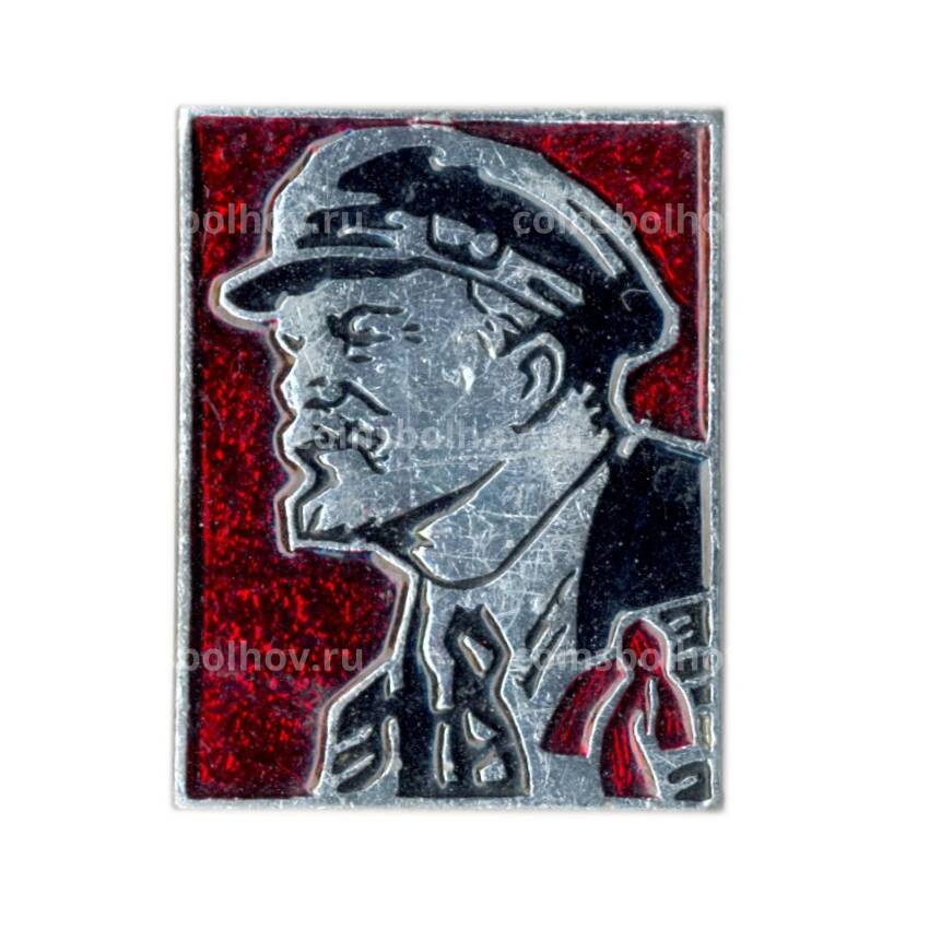 Значок В.И. Ленин (красный фон)