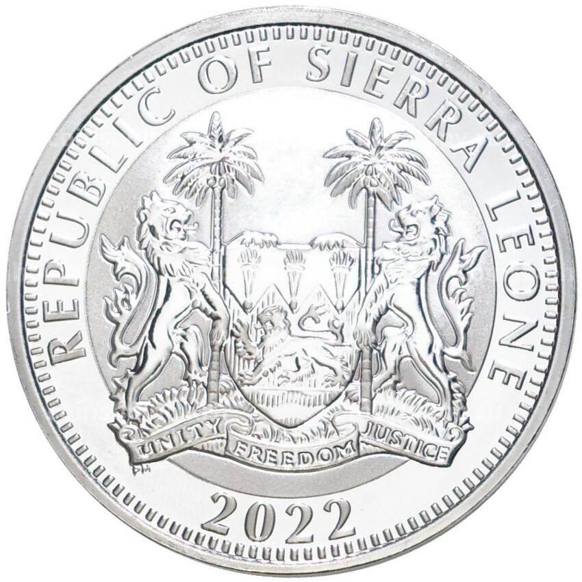 Монета 1 доллар 2022 года Сьерра-Леоне Большая пятёрка Африки — Лев (вид 2)