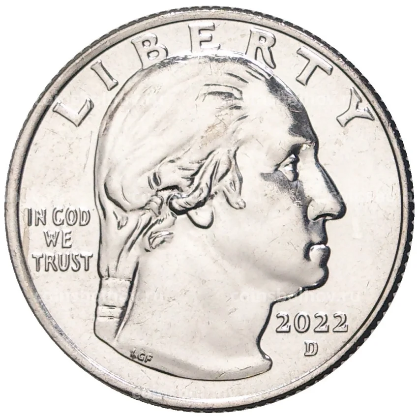 Монета 1/4 доллара (25 центов) 2022 года D США «Американские женщины — Анна Мэй Вонг» (вид 2)