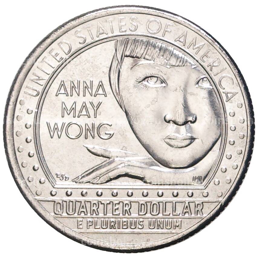 Монета 1/4 доллара (25 центов) 2022 года P США «Американские женщины — Анна Мэй Вонг»