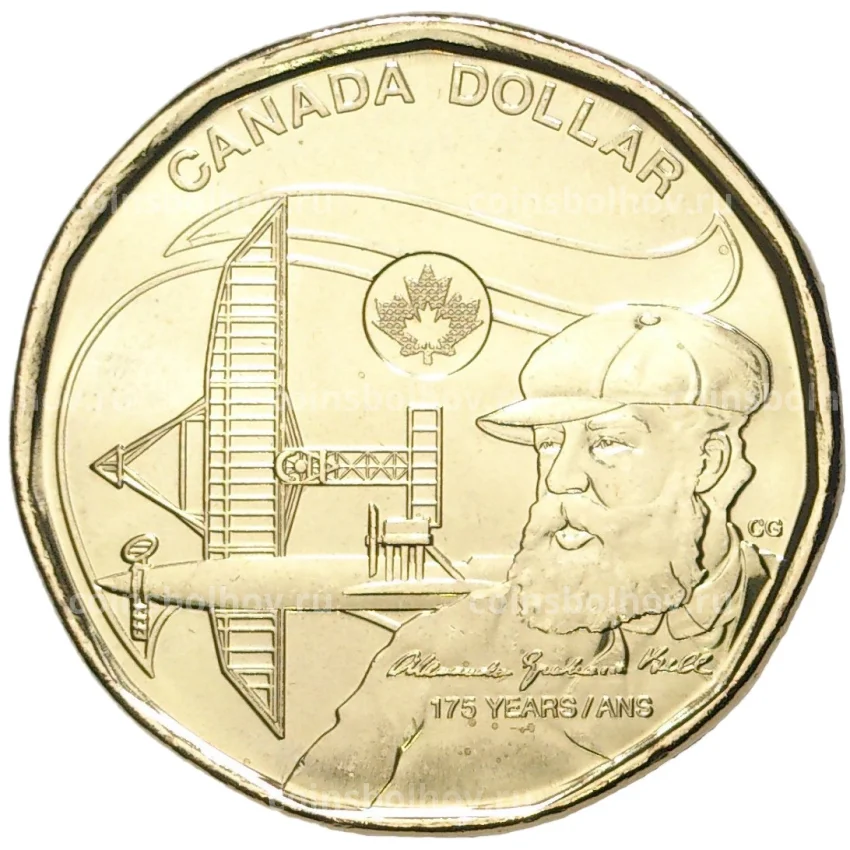 Монета 1 доллар 2022 года Канада —  175 лет со дня рождения Александра Грейама Белла