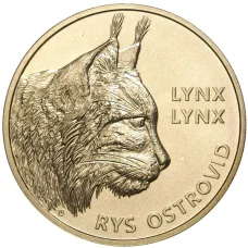 Монета 5 евро 2022 года Словакия —  Рыси (аверс)